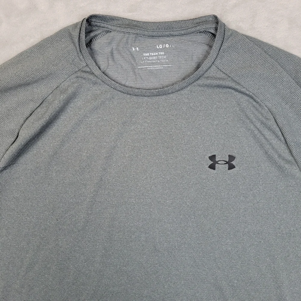 Under Armour Shirt Mens Large Gray Tech Tee Athletic Performance Lightweight Gym